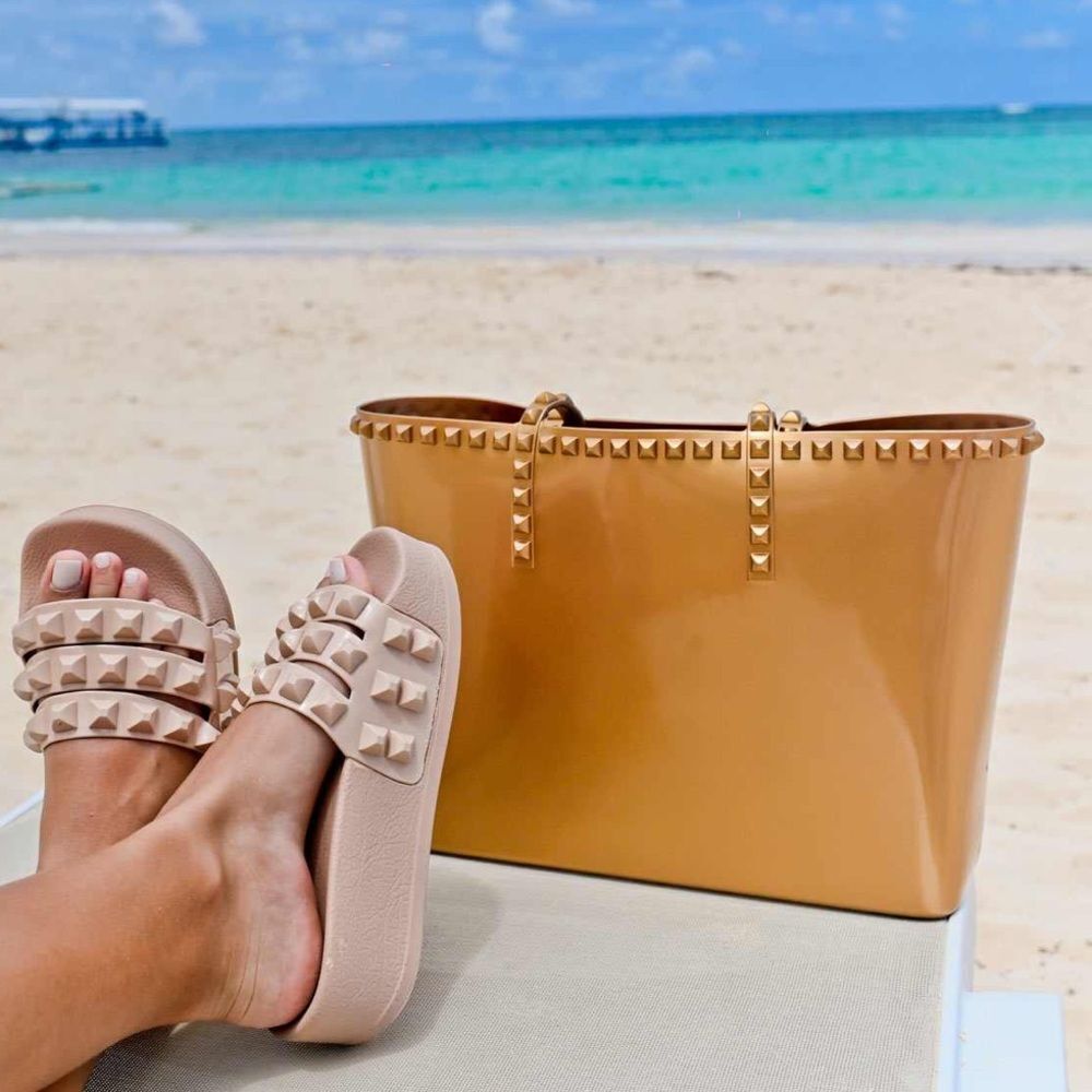 Carmen Sol Seba Mid Tote - Metallic Jelly Gold